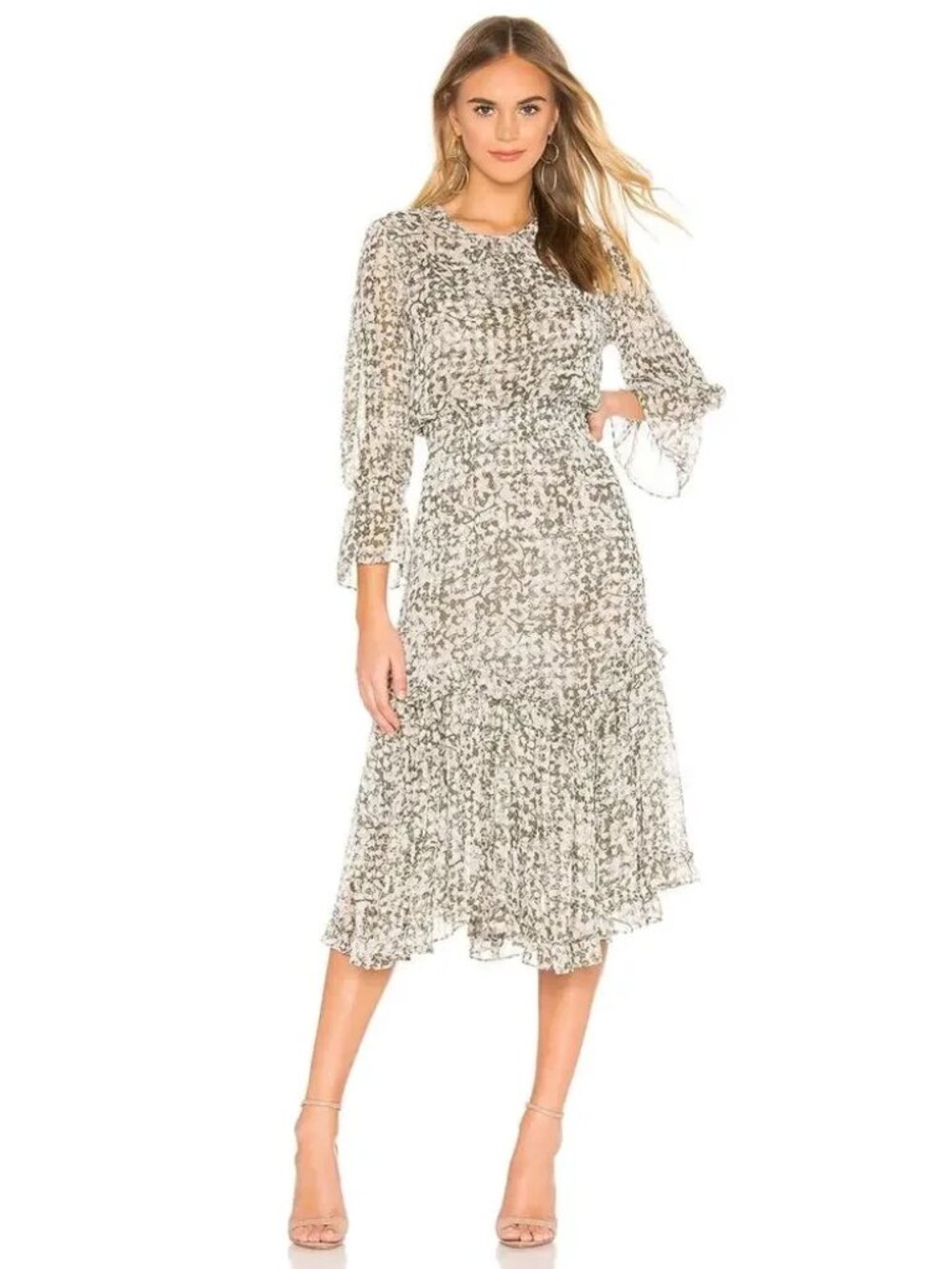 MISA Los Angeles Laia Dress in Green Floral Size Medium - new with tags